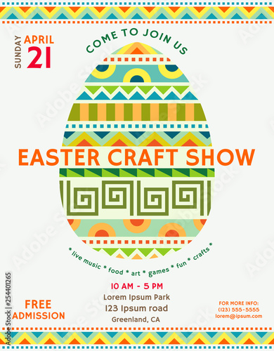 Easter craft show announcing poster template. Text customized for invitation. © Ksanask