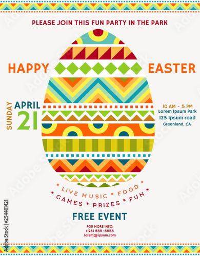Happy Easter event announcing poster template.