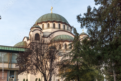 Cathedral Church of Saint Sava in the center of city of Belgrade  Serbia