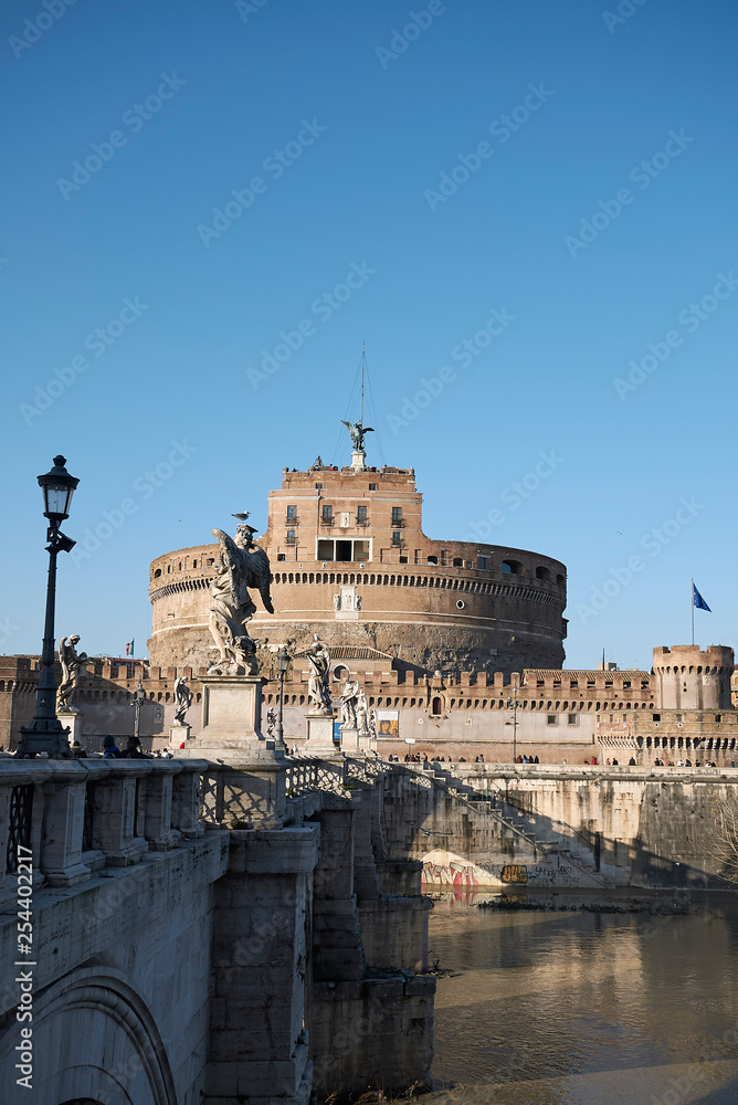 Roma, Italy - February 05, 2019 : View of the Mausoleum of Hadrian