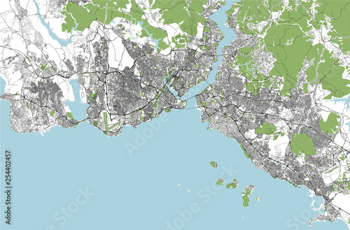 map of the city of Istanbul, Turkey