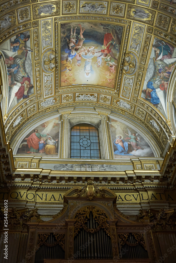 Roma, Italy - February 05, 2019 : View of the apse of Saint Andrew Basilica, called Sant Andrea della Valle