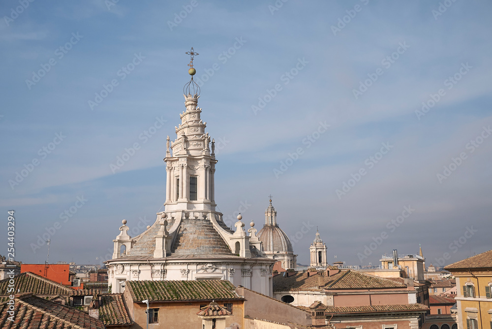 Roma, Italy - February 09, 2019 : view of Sant Ivo alla Sapienza church dome