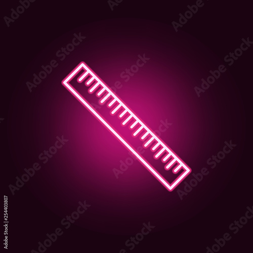 ruler icon. Elements of Scientifics study in neon style icons. Simple icon for websites, web design, mobile app, info graphics