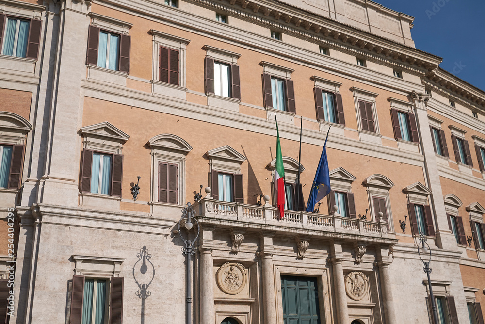 Obraz premium Roma, Italy - February 09, 2019 : View of Palazzo Montecitorio
