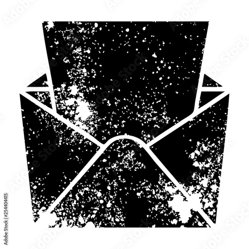 quirky distressed symbol letter and envelope
