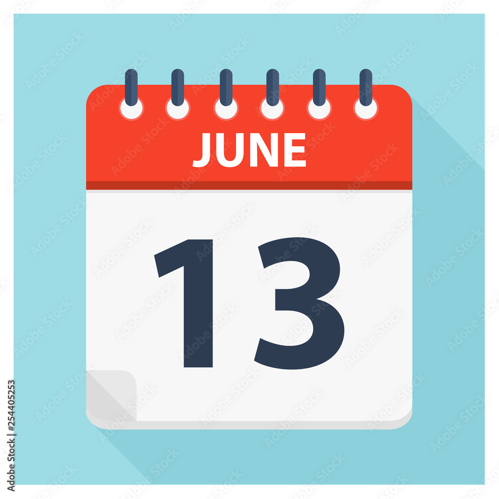 June 13 - Calendar Icon - Calendar design template June 13 - Calendar Icon - Calendar design template