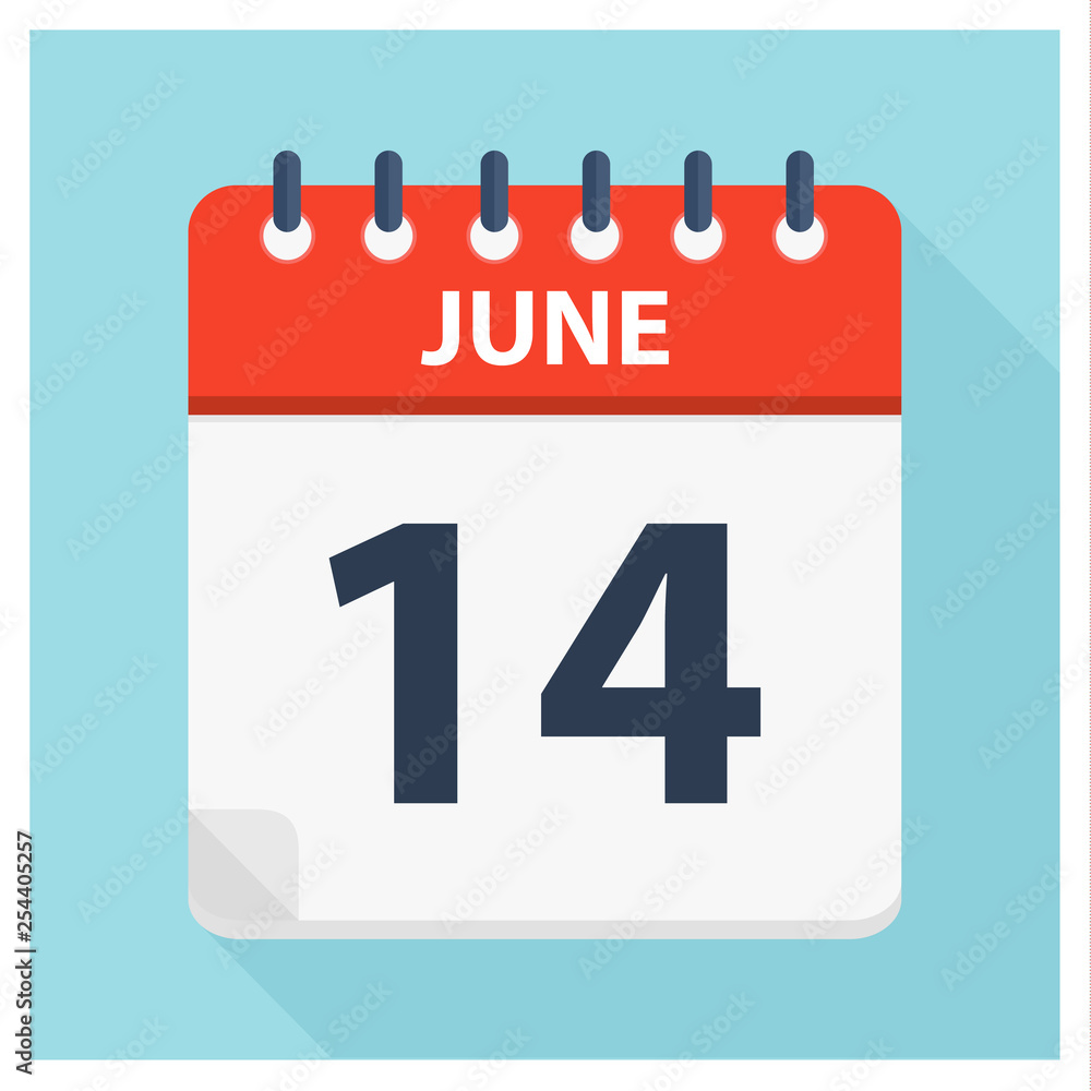 June 14 - Calendar Icon - Calendar design template June 14 - Calendar Icon - Calendar design template