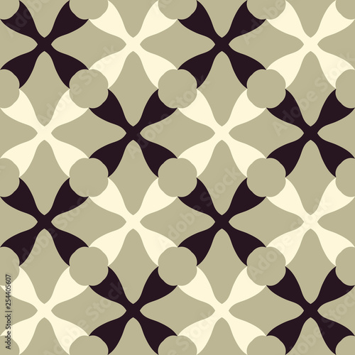 Seamless pattern with geometric crosses. Monochrome abstract artwork.