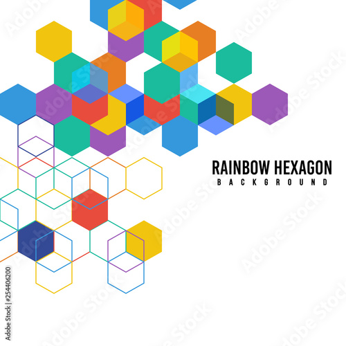 rainbow hexagon vector background