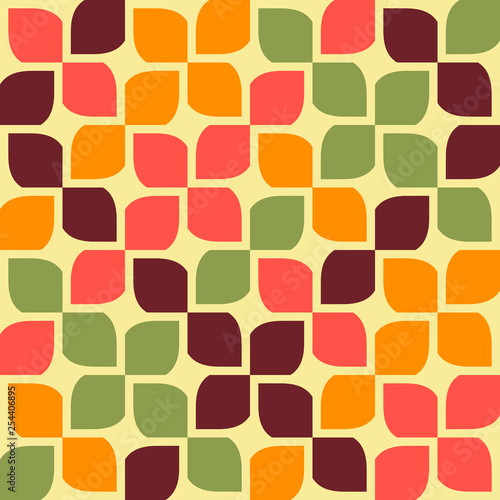 Seamless pattern with floral geometric ornament. Abstract vintage illustration.