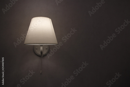 Wall lamp with shade from canvas