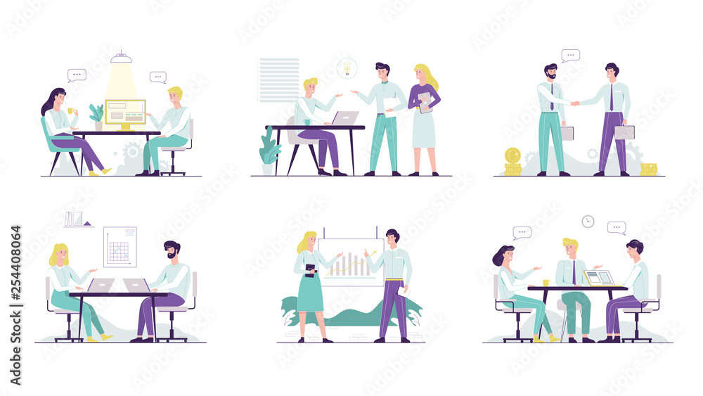 Office worker set. Collection of business people