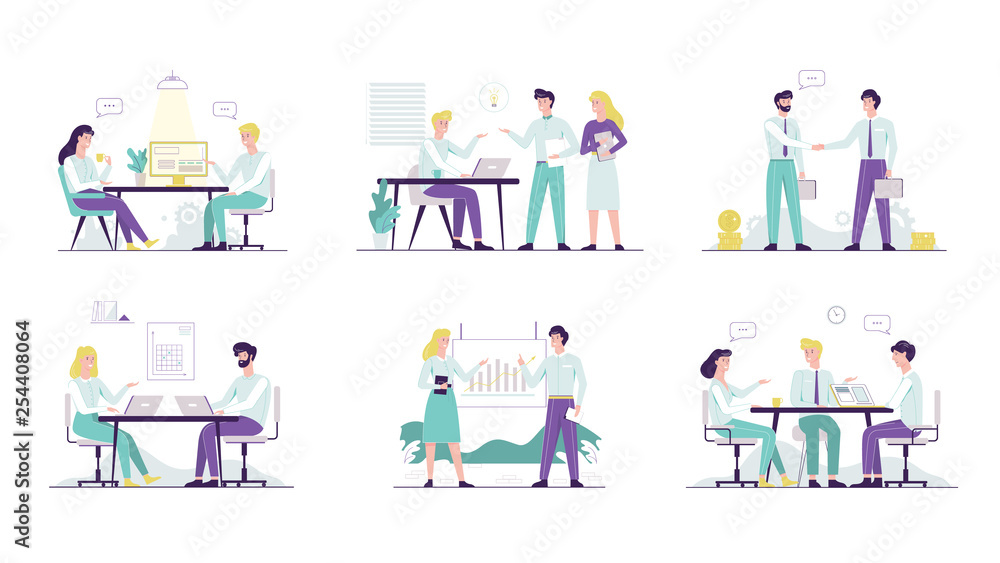Office worker set. Collection of business people Office worker set. Collection of business people