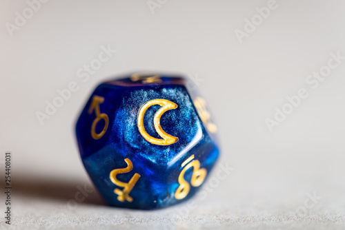 Astrology Dice with symbol of the Moon photo