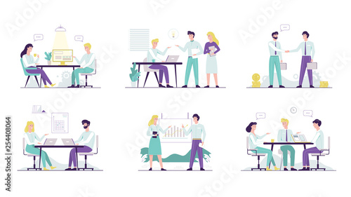 Office worker set. Collection of business people