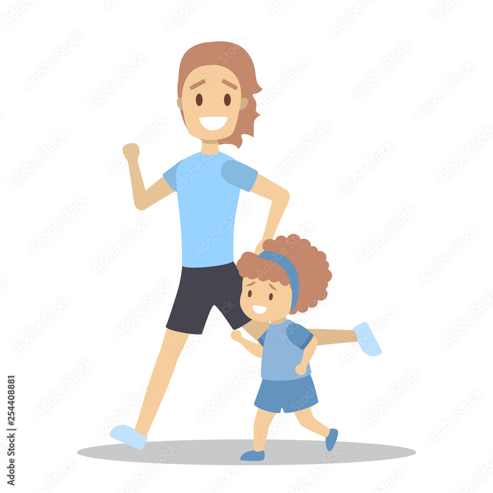 Family jogging. Healthy and active family lifestyle Family jogging. Healthy and active family lifestyle