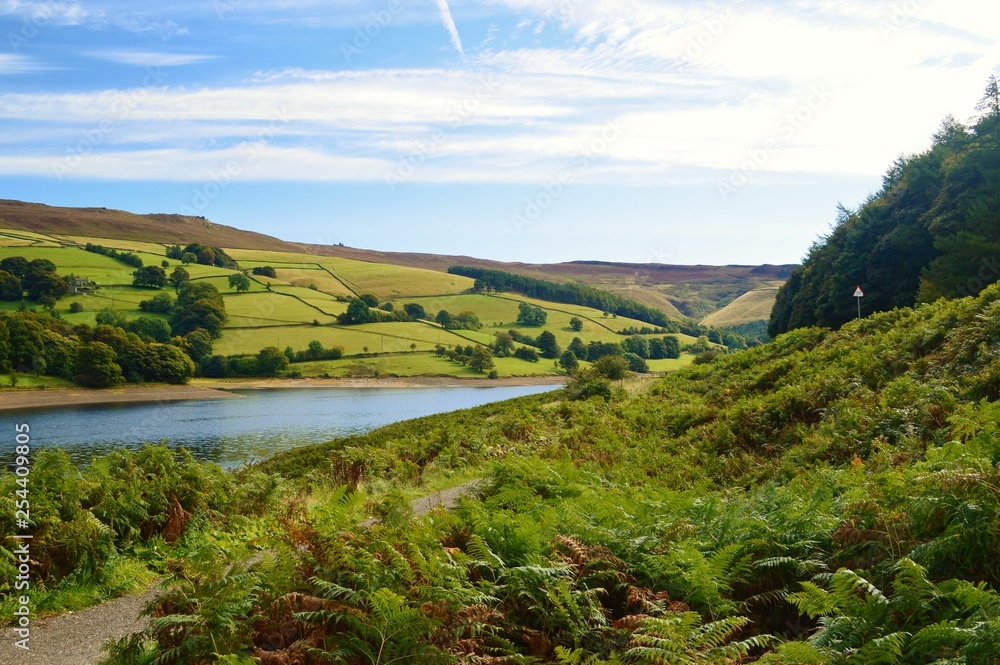 Ladybower Reservoir in the English Peak District. Ladybower Reservoir in the English Peak District.