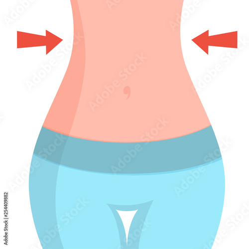 Slim thin waist. A beautiful female figure