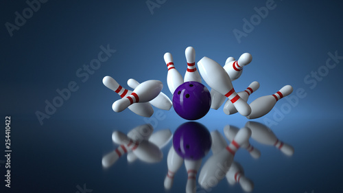 Bowling Ball Pins Strike