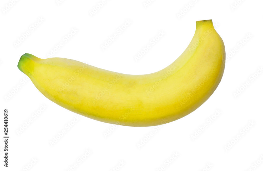 Yellow tasty banana isolated on a white background of file with Clipping Path . Yellow tasty banana isolated on a white background of file with Clipping Path .