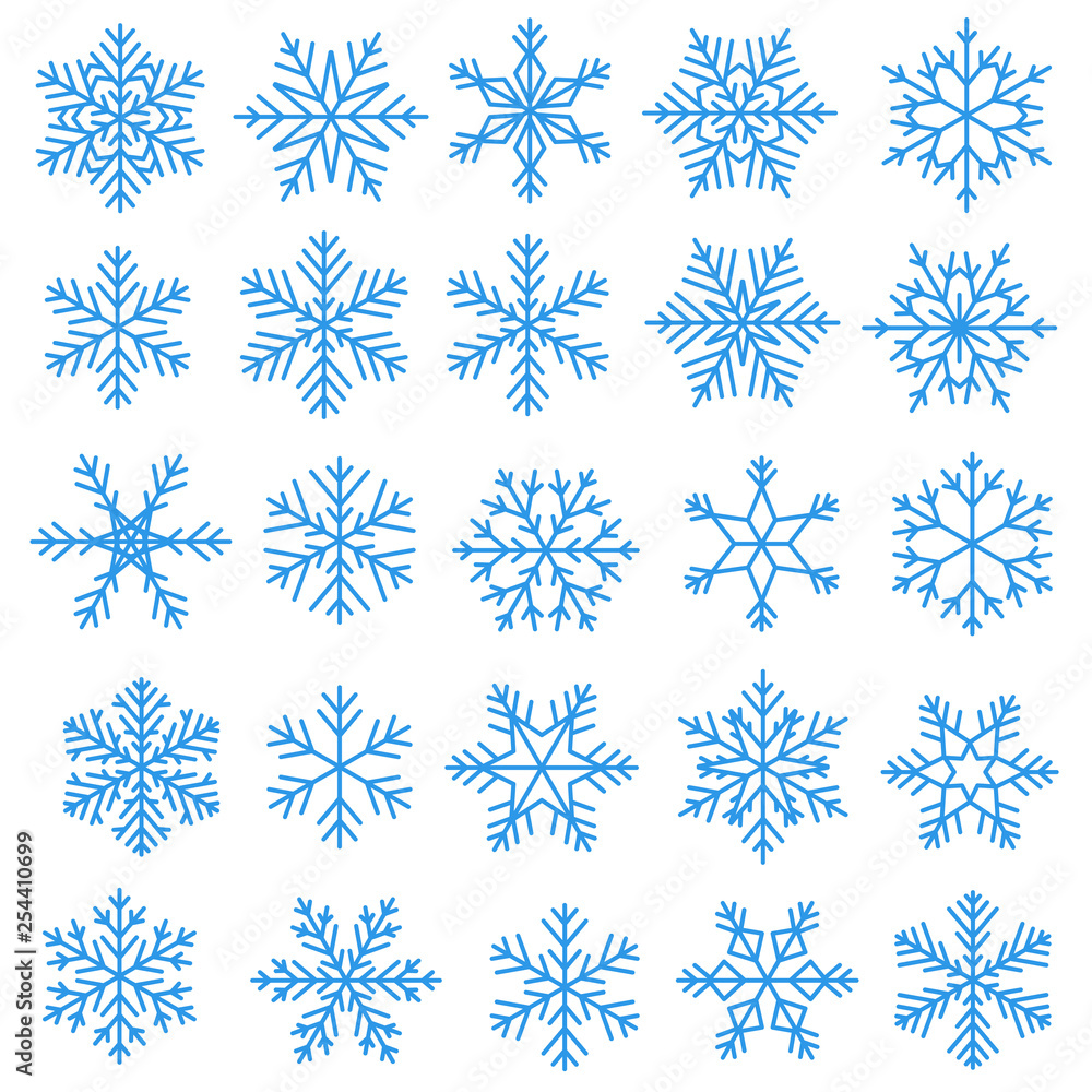 Set of snowflakes. Vector illustration. Set of snowflakes. Vector illustration.