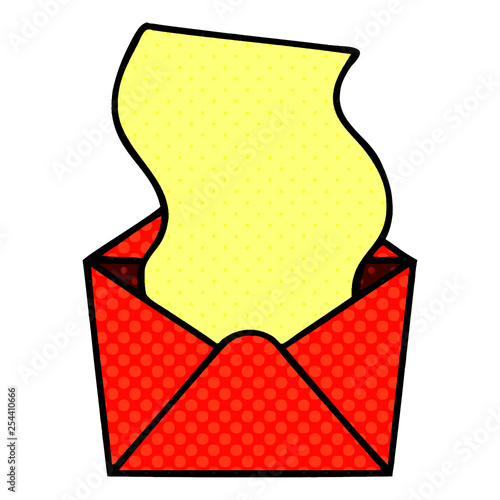 quirky comic book style cartoon letter and envelope