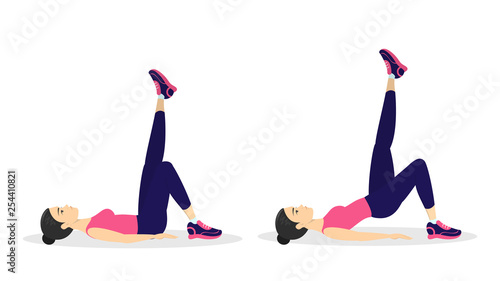 Woman doing a glute bridge. Buttock workout.