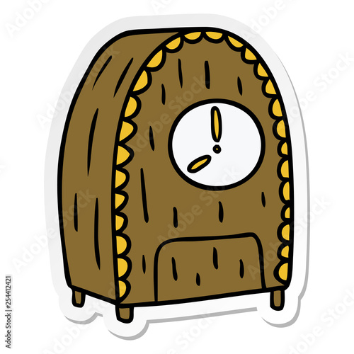 sticker cartoon doodle of an old fashioned clock