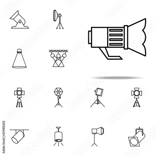 light for camera icon. Spotlight icons universal set for web and mobile