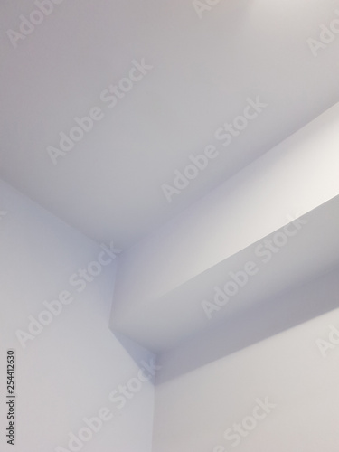 Abstract white interior photo with corners