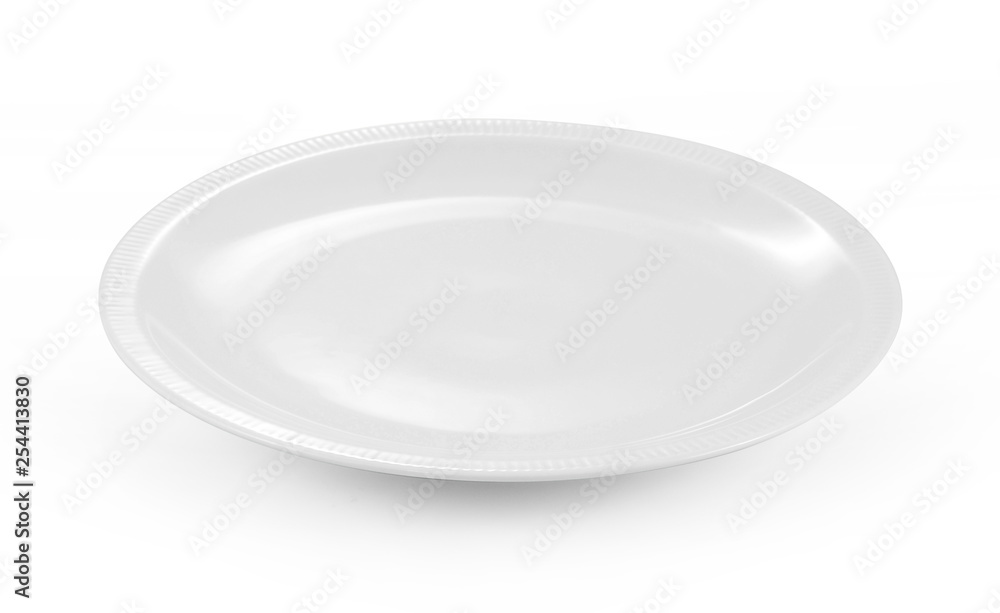 empty plate isolate on white background empty plate isolate on white background