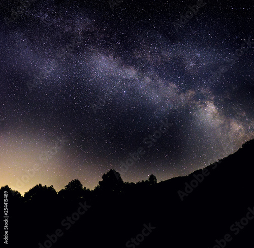 night sky with clouds and stars , milky way 