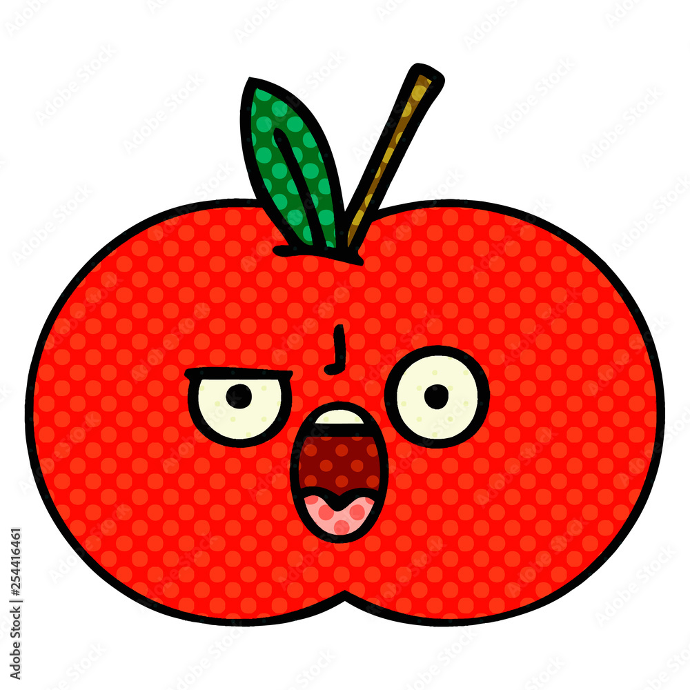 comic book style cartoon red apple comic book style cartoon red apple