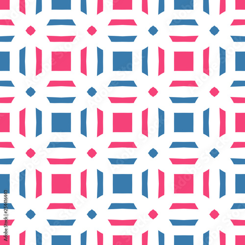 Bright seamless pattern with alternate colorful geometric elements.