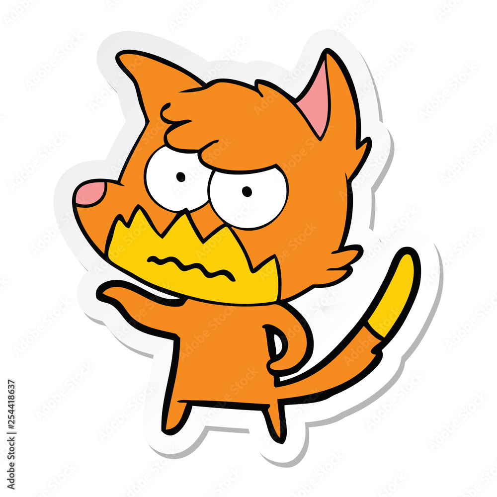 sticker of a cartoon annoyed fox sticker of a cartoon annoyed fox