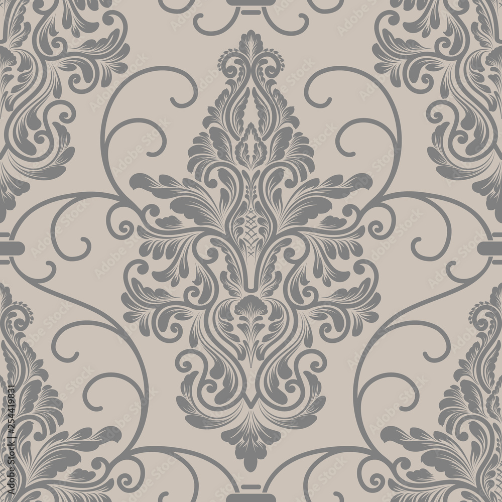 Vector damask seamless pattern element. Classical luxury old fashioned damask ornament, royal victorian seamless texture for wallpapers, textile, wrapping. Exquisite floral baroque template. Vector damask seamless pattern element. Classical luxury old fashioned damask ornament, royal victorian seamless texture for wallpapers, textile, wrapping. Exquisite floral baroque template.
