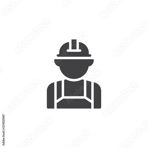 Industrial worker vector icon. filled flat sign for mobile concept and web design. Engineer, builder glyph icon. Faceless people avatar symbol, logo illustration. Pixel perfect vector graphics