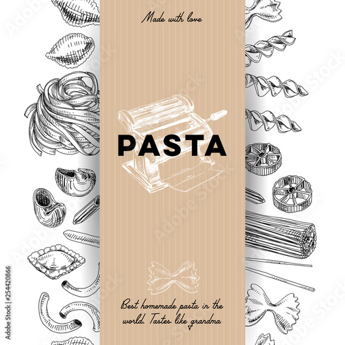 vector hand drawn pasta Illustration.