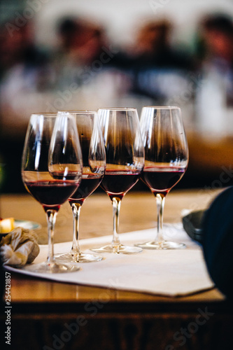 Red Wine Glass on The Table