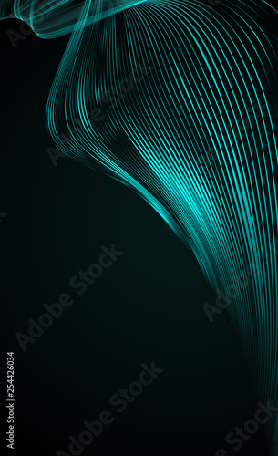Abstract bright wavy lines on a dark blue background Futuristic technology illustration design Wave line pattern Abstract modern futuristic background for application Flow movement waveform Vector