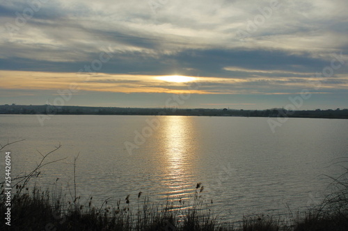 sunset on the lake