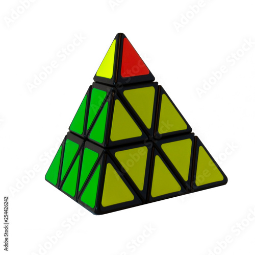 pyramid of cubes on white background isolate