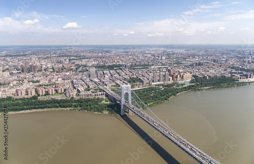 Helicopter view of George Washington Bridge in New York City