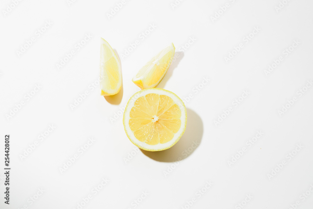 Lemon slices on a white background Lemon slices on a white background