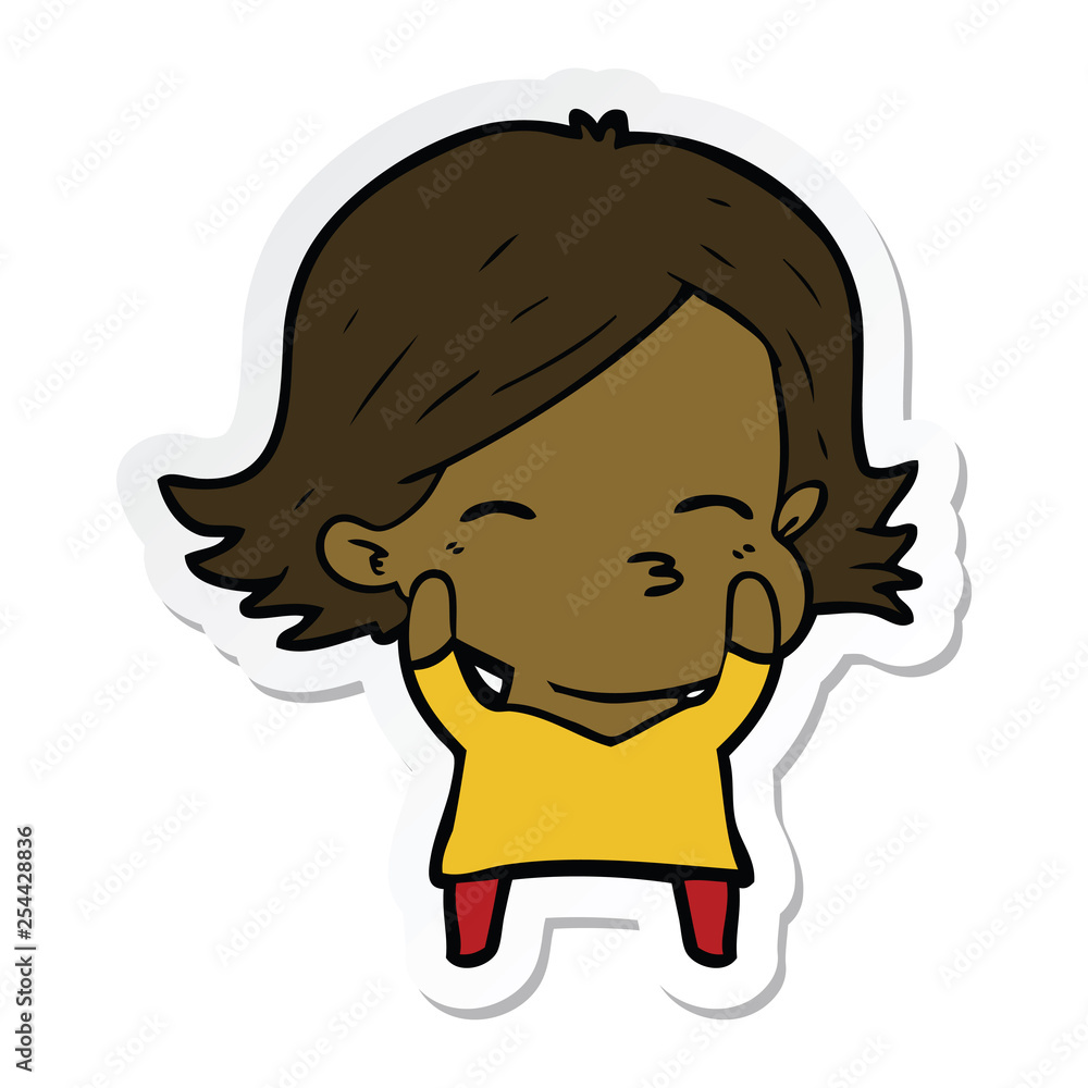Fototapeta premium sticker of a cartoon woman