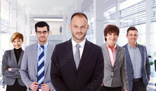 Group portrait of successful business team