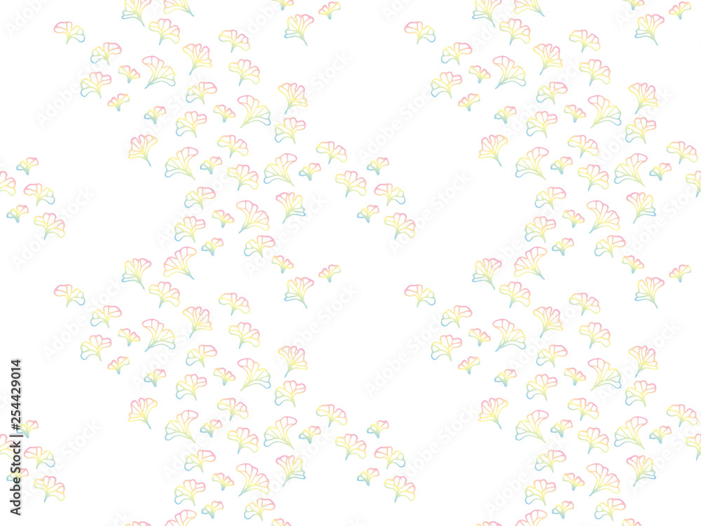 seamless floral pattern with ginkgo leaves, natural background, sweet wallpaper