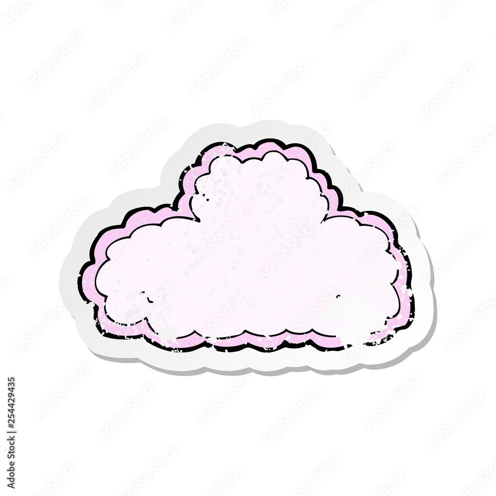 retro distressed sticker of a cartoon cloud symbol