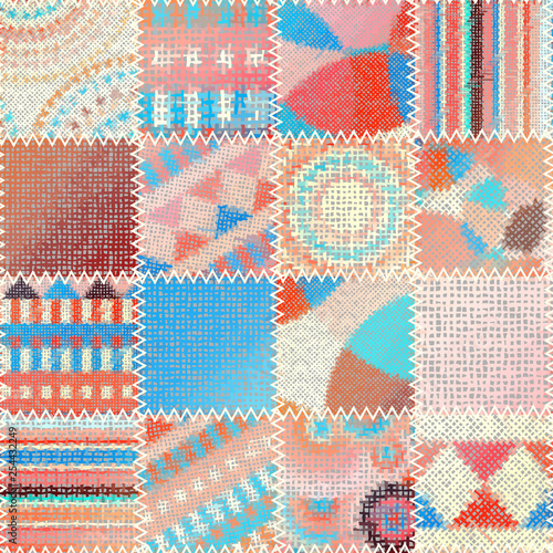 Imitation of a texture of rough canvas. Seamless pattern.